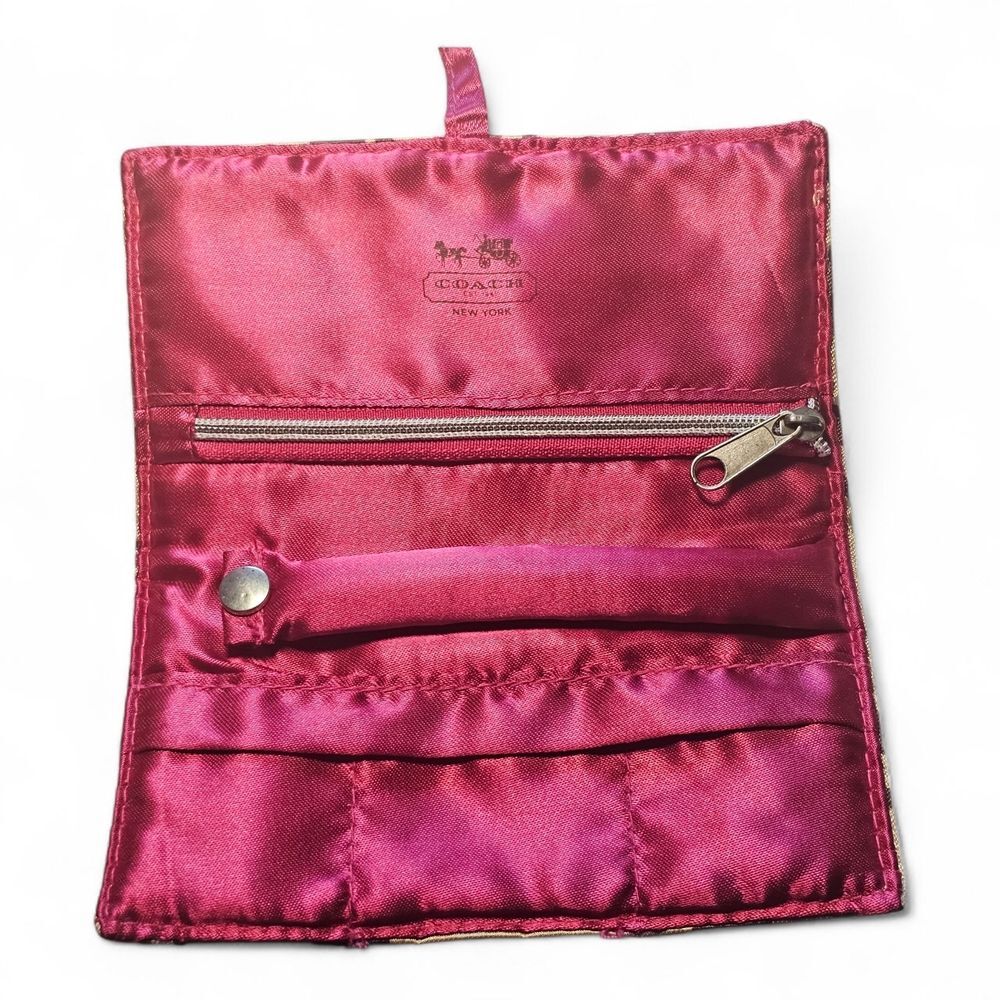 Coach Satin Travel Jewelry Case in Rich Pink